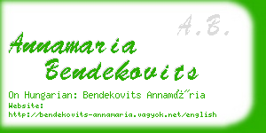 annamaria bendekovits business card